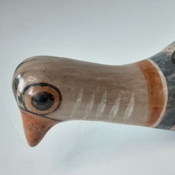 VTG MEXICAN TONALA Folk Art Hand Painted Long Tail Bird - Picture 2 of 11